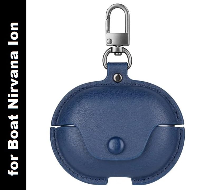 Image of ColorCase Leather Front & Back Cover 360 Degree Protection Case Cover for Boat Nirvana Ion - (Blue)-(Earbuds Not Included)