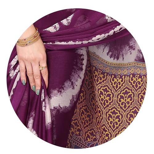 Image of MIRCHI FASHION Saree for Woman Chiffon Shibori Printed | Lightweight Regular Use and Professional Office Sari with Blouse Piece