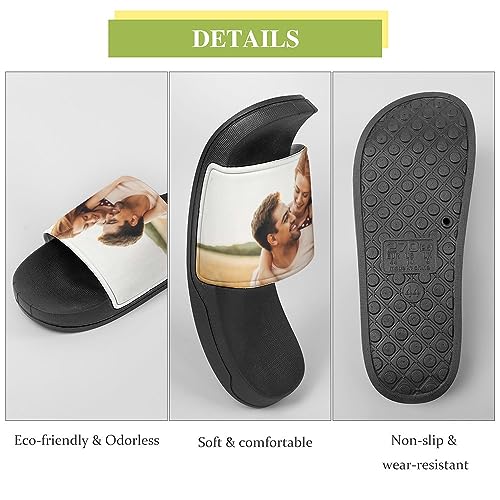 Custom Slides for Women Men Add Your Photo Text Logo House Shoes Personalized Shower Shoes Slippers Comfort Indoor Outdoor Beach Sandals4