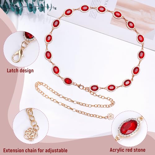 Red Chain Belt Red Western Belt for Women Metal Cowgirl Waist Belt for Dresses Jeans3