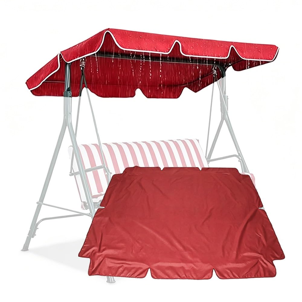 Auvent De Rechange pour Balancelle De Jardin Toit De Balancelle 164X114cm 195X125cm Imperméable Bâche De Toit pour Balançoire Hollywoodienne(Red,98x73in-249x185cm)