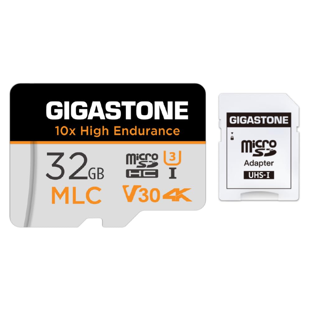 [10 x Alta Resistencia] Gigastone 32GB MLC Tarjeta de Memoria Micro SD, 4K Video, Cámara de Seguridad y Vigilancia, Compatible con Cámara de Tablero, 95MB/s, U3 C10
