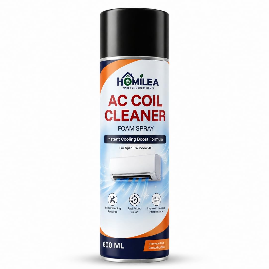 AC Coil Cleaner Foam Spray 600ml | Air Conditioner Cleaner for Condenser & Evaporator | Removes Dirt, Oil & Dust | Improves Cooling & Airflow | Safe on Coils & Fins | For Split & Window AC-picture-27