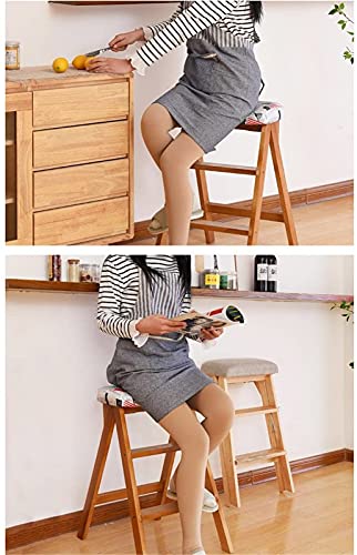 Taburete escalonado de madera para el hogar ideal como silla escalera multifunción 8