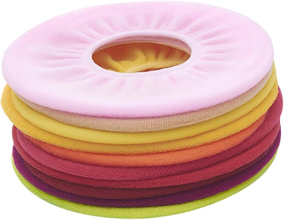 10-Piece Colorful O-Shaped Toilet Seat Covers Universal Bathroom Pads Easy to Install Suitable for Home Public Restrooms Random Color