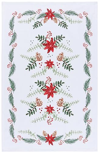 Image of Now Designs Printed Cotton Dishtowel - Poinsettia