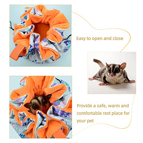 Hanging Sugar Glider Snuggle Sleeping Pouch with Drawstring Design for Pet Glider Small Animals Cage Sleep Bag