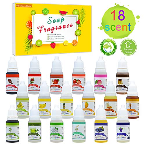 18 Soap Making Scent - Liquid Soap Fragrance Oils Set for DIY Bath