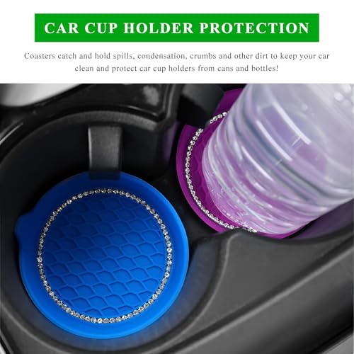 2 PCS Portavasos para Carro con Rhinestone y Silicona miniatura 6