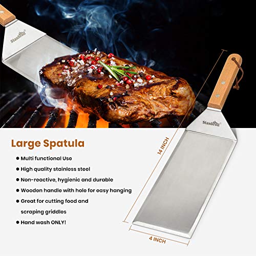 Set de 3 espátulas de acero inoxidable Stanbroil para parrilla miniatura 4