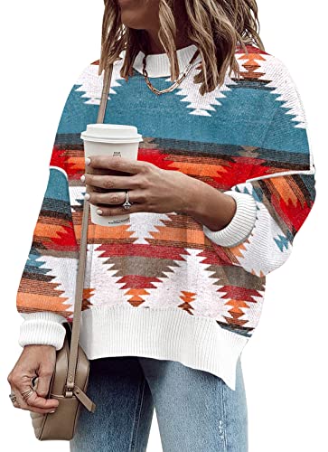 Image of Womens Oversized Sweaters Fall 2026 Fashion Clothes Colorblock Knit Tops