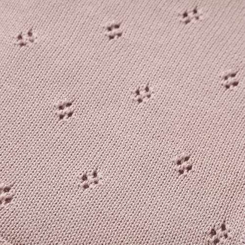 Image of mimixiong Cotton Baby Blanket Knitted Crochet Receiving Crib | Nursery Swaddling Blankets for Newborn Baby Boy Girl dreamy lilac