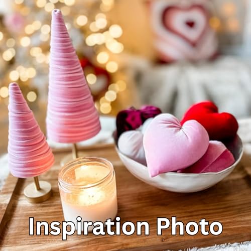 Image of Pink Velvet Trees Set of 3, Valentine's, Teen Girls Room, Coquette Room Decor, Aesthetic Mantel Accent, Cozy Gifts for, Tabletop Glam (Pink)
