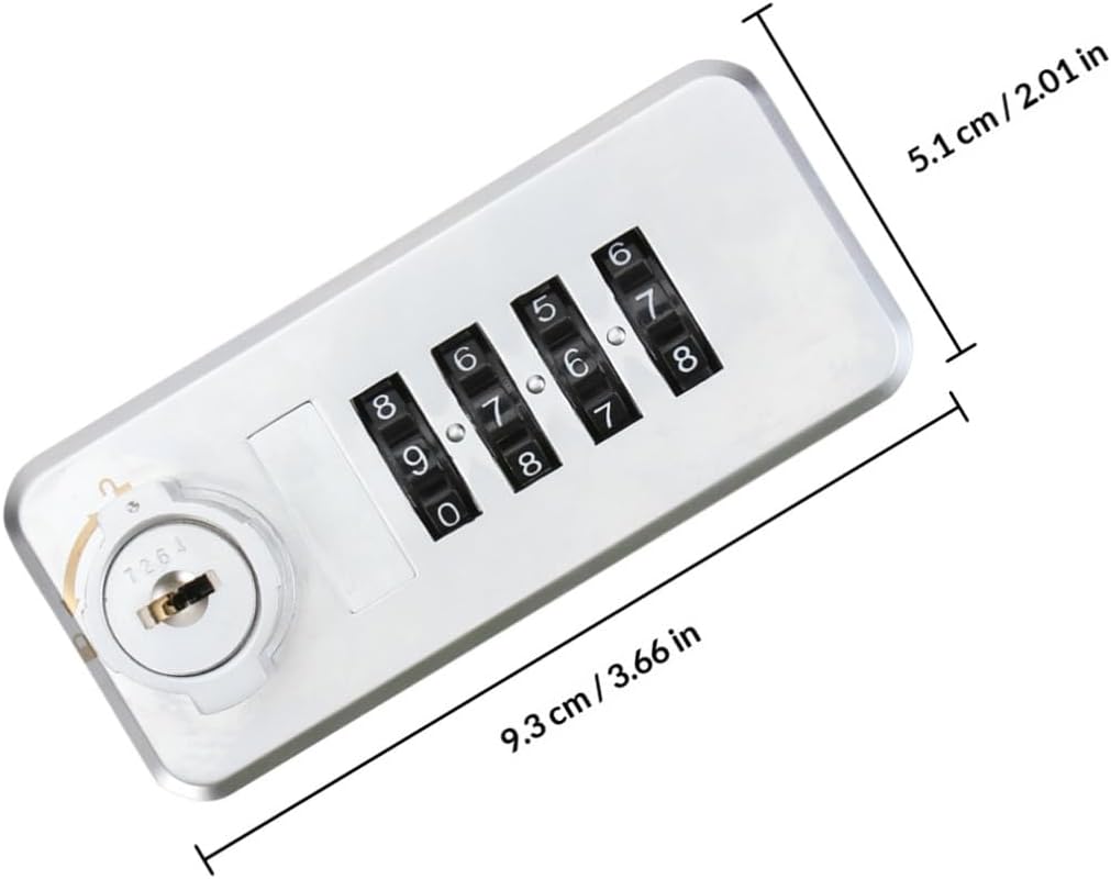 Sewroro Locker Combination Lock 4-dial Code Password Lock Zinc Alloy Right-Handed for Cabinet Drawer Security