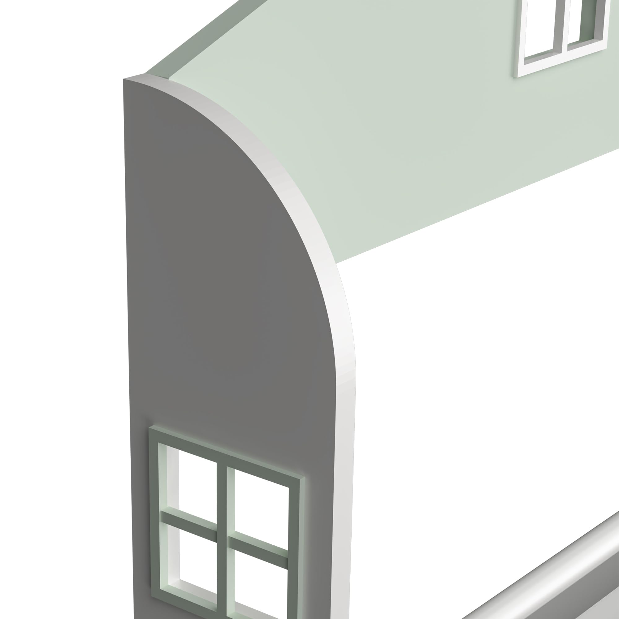 [en.casa] Libreria Frontale per Bambini Scaffale per Cameretta Design a Casetta con Barre Anticaduta Montaggio a Parete o a Terra 106x60x12 cm Menta Verde/Bianco
