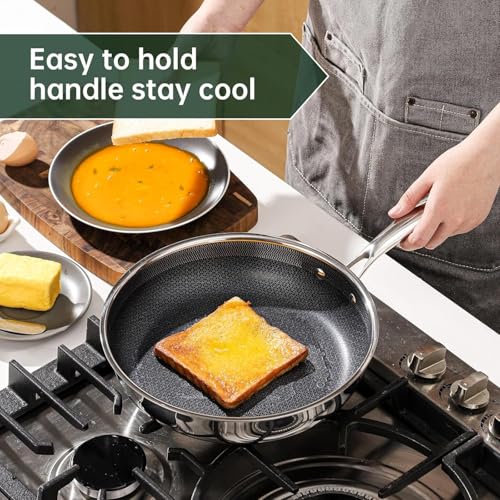housmat 10-Inch Nonstick Frying Pan, PFOA-Free Hybrid Skillet with Stay-Cool Handle & Oven Safe Dishwasher Safe, Compatible with All Stovetops Including Induction for Eggs, Pancakes, Steak by housmat - Image 4