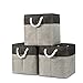 YeaYee 3er Pack Aufbewahrungsboxen Würfel, 13 Zoll Regal Körbe Leinenstoff Organizer Mülleimer für Kinderzimmer Kinder Schlafzimmer Kleidung Spielzeug Home Office Kleiderschrank (33 x 33 cm)