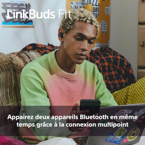 Sony LinkBuds Fit Ecouteurs Bluetooth sans Fil à réduction de Bruit Confortables IPX4 Hi Res Audio Mode Ambient Sound 21h d'autonomie Connexion multipoint iOS et Android - vue 8