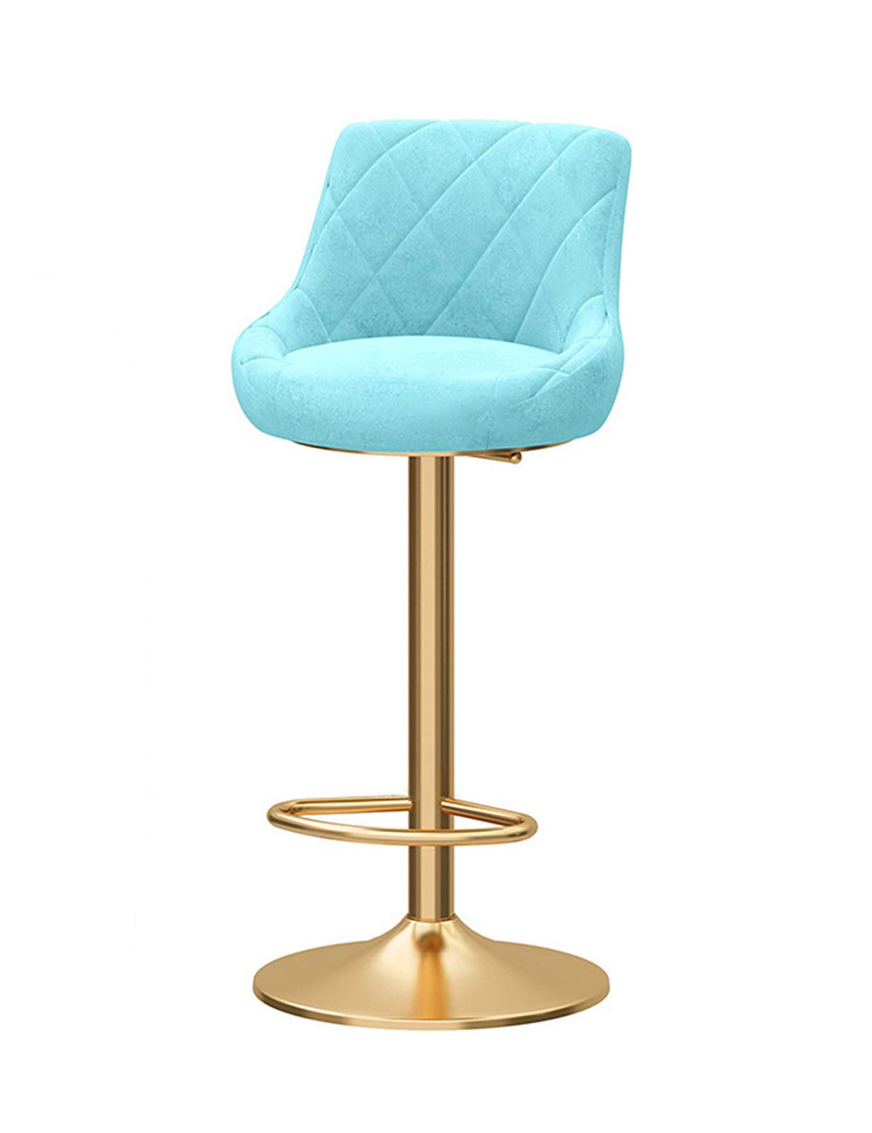 Tabouret de bar en velours confortable avec repose-pieds et hauteur réglable