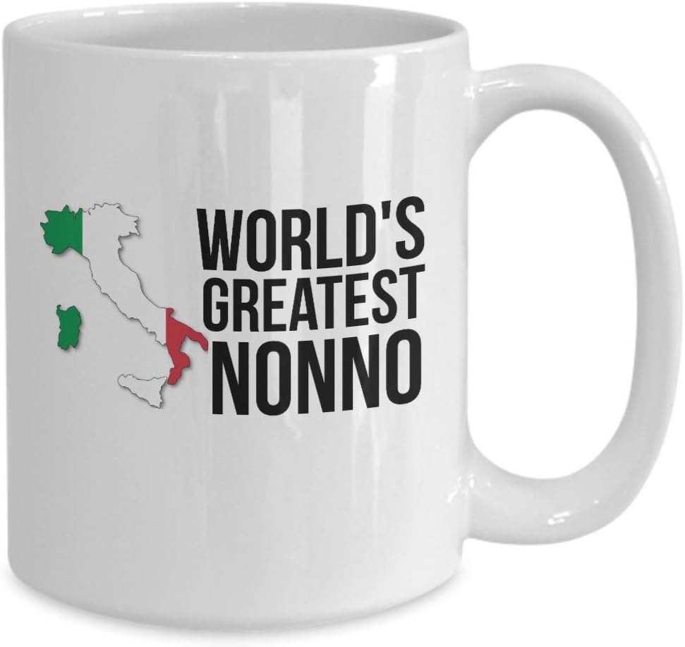 Nonno Mug - Novelty Italy Coffee Cup for Men with Italian Flag - Best Birthday, Father's Day & Christmas Gift for Grandfathers with Family Pride