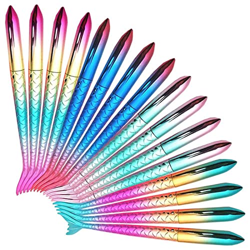 16 Piezas Bolígrafos de Sirena Bolígrafo Punta de Sirena Set Bolígrafos Creativos De Sirena...