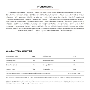 GO! SOLUTIONS Pores and skin + Coat Care – Dry Canine Meals, 12 lb – Salmon Recipe with Grains for All Life Phases – Full + Balanced Vitamin for Canine