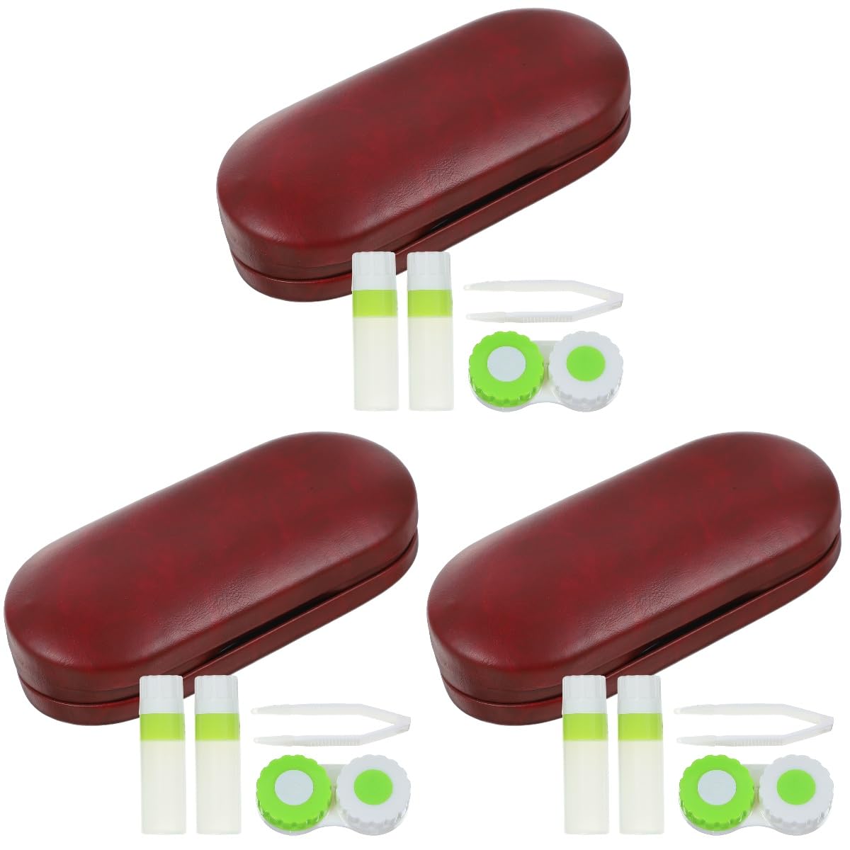 VALICLUD 3 Juegos Estuche De Anteojos Organizador para Llevar Gafas Casos Contenedor De Anteojos Lentes Delicado Estuche para Anteojos Estuches para Gafas Portátiles Rojo Vellón