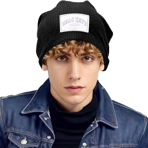 Bonnet technique unisexe en maille noir avec imprimé numéro rétro - 4