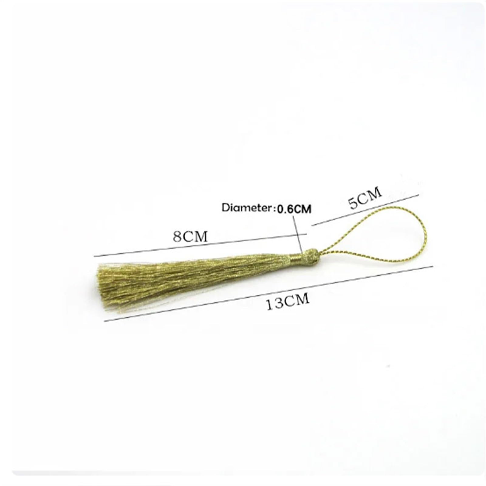 Handgefertigte Quasten, 20/50 Stück Quasten Dekoration 8 cm DIY Handwerk Schmuck Kissen Lesezeichen Quaste Anhänger(Silver,50pcs)