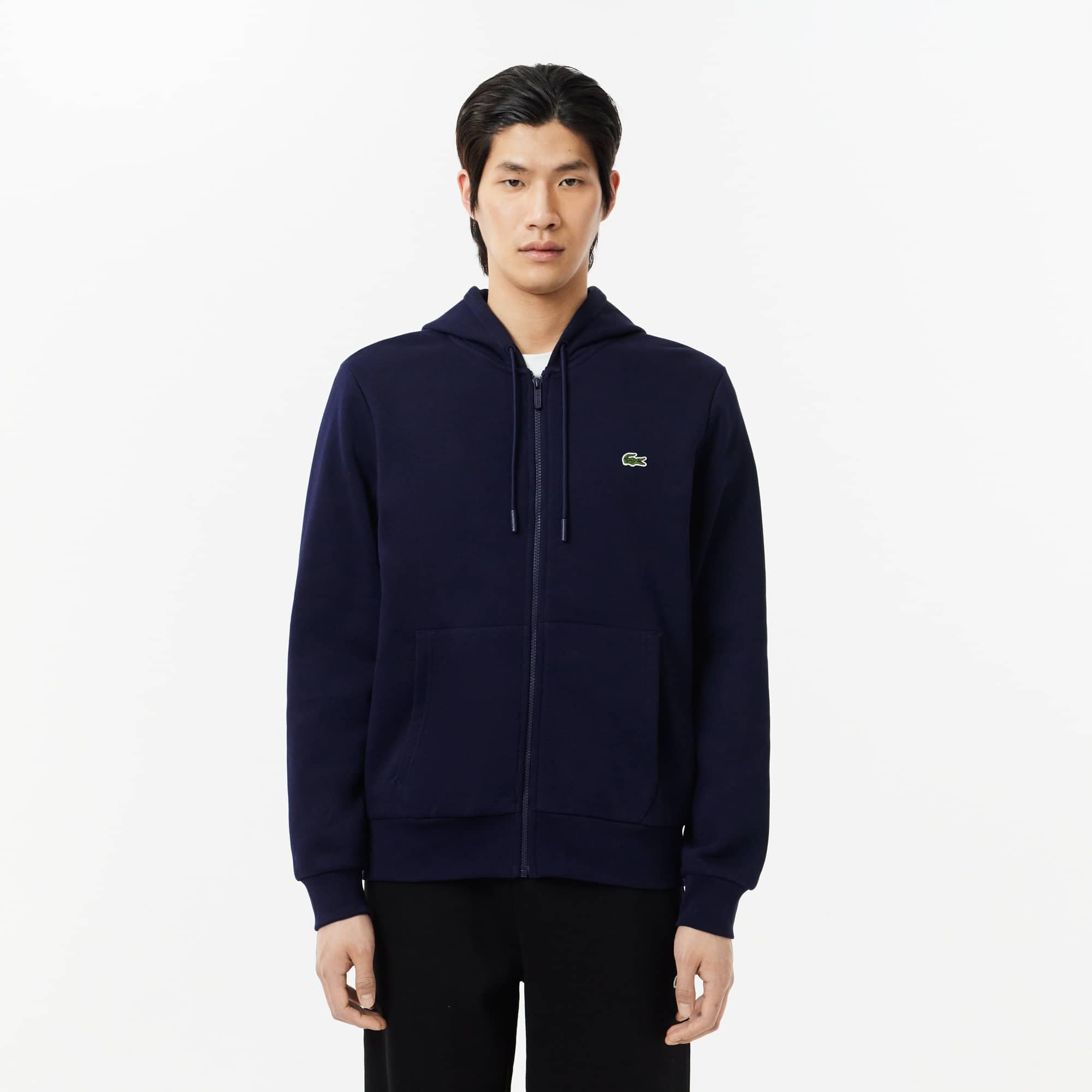 Lacoste Herren Long Sleeve Solid Pop Over Fleece Hoodie Kapuzenpullover (1er Pack)