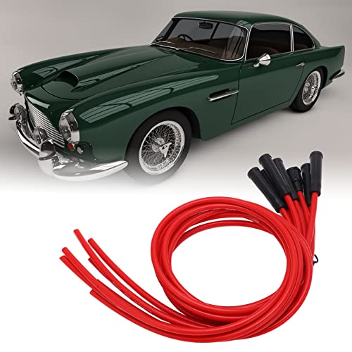 Cables de bujía de 8mm con materiales duraderos y conexión directa en color rojo 5