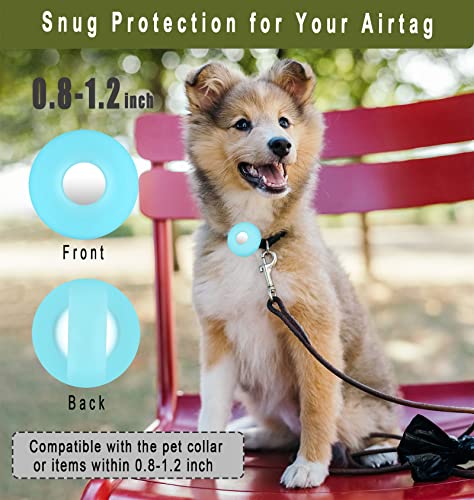 for Airtag Holder for Dog Collar, Cibaabo Silicone Air Tag Case Cover Compatible with Apple Airtags for 0.8-1.2inch Cat Pet Collar Harness Loop - Thumbnail 2