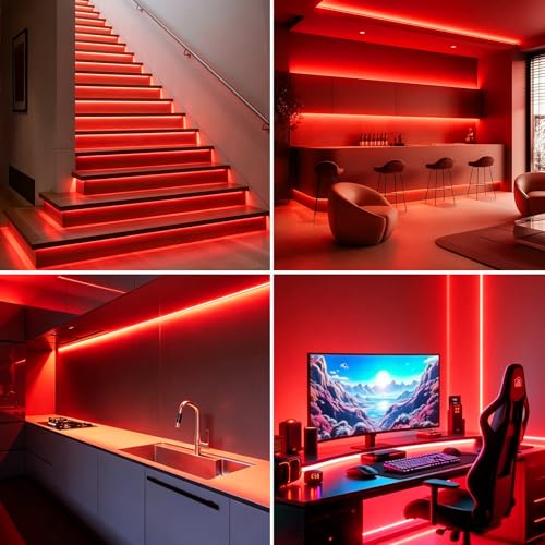 Cinta LED roja 5m dimmable impermeable flexible miniatura 5