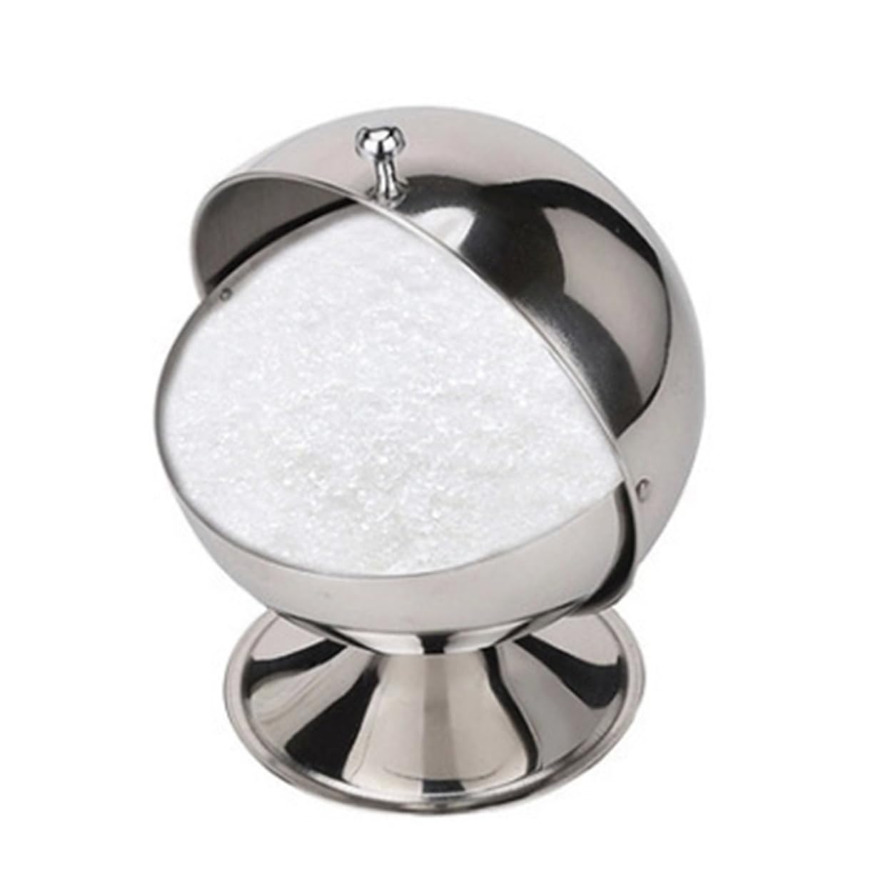 Unomor Modern Kitchen Sugar Bowl Lid Candy Jar Seasoning Bottle Spherical Condiment Holder