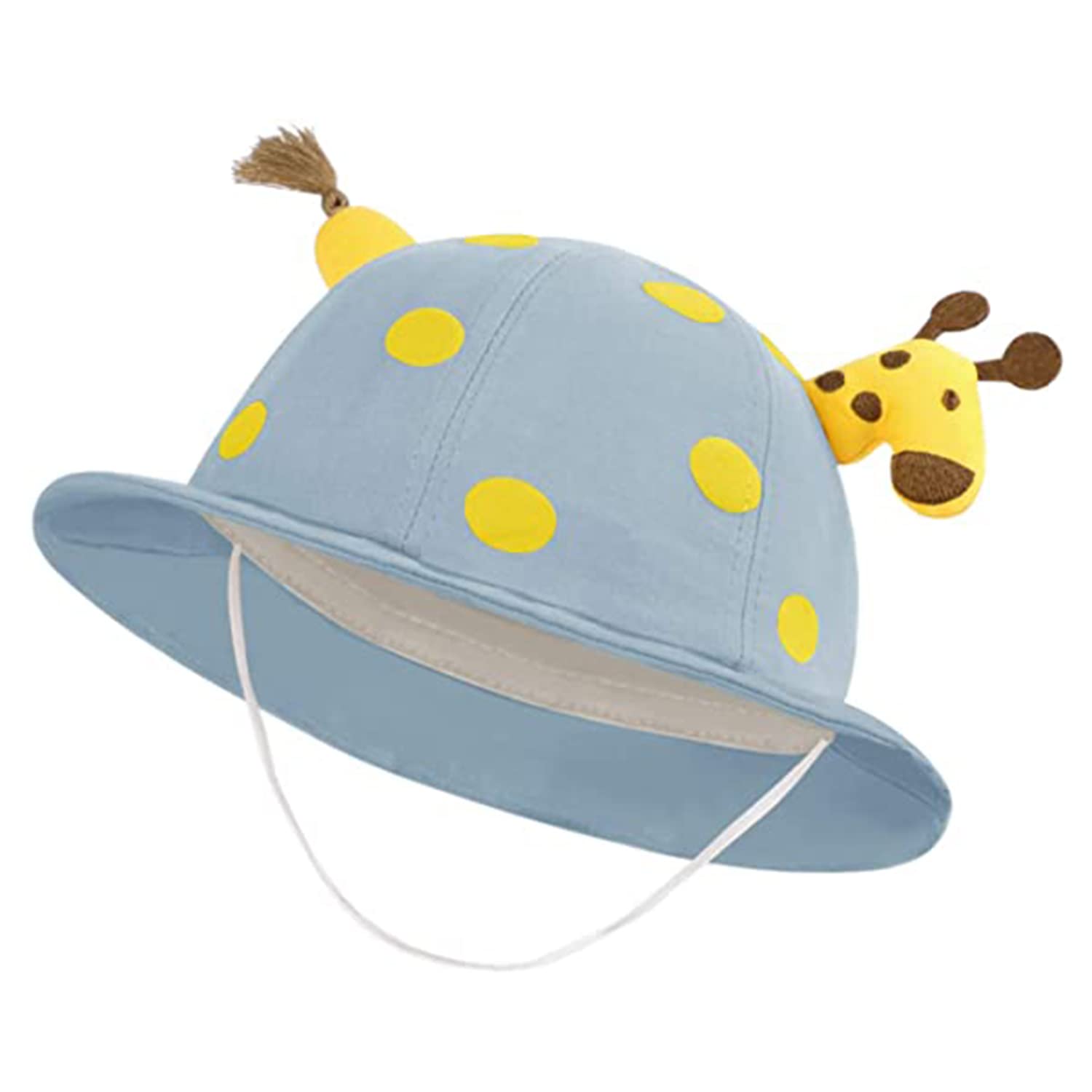 SYGA Cotton Baby Bucket Sun Hat For Sun Protection Cap Fishermans Hats Spring Cute Baby Cartoon Giraffe Cap For 6 Months - 3 Years Children (Blue) - Image 6 thumbnail