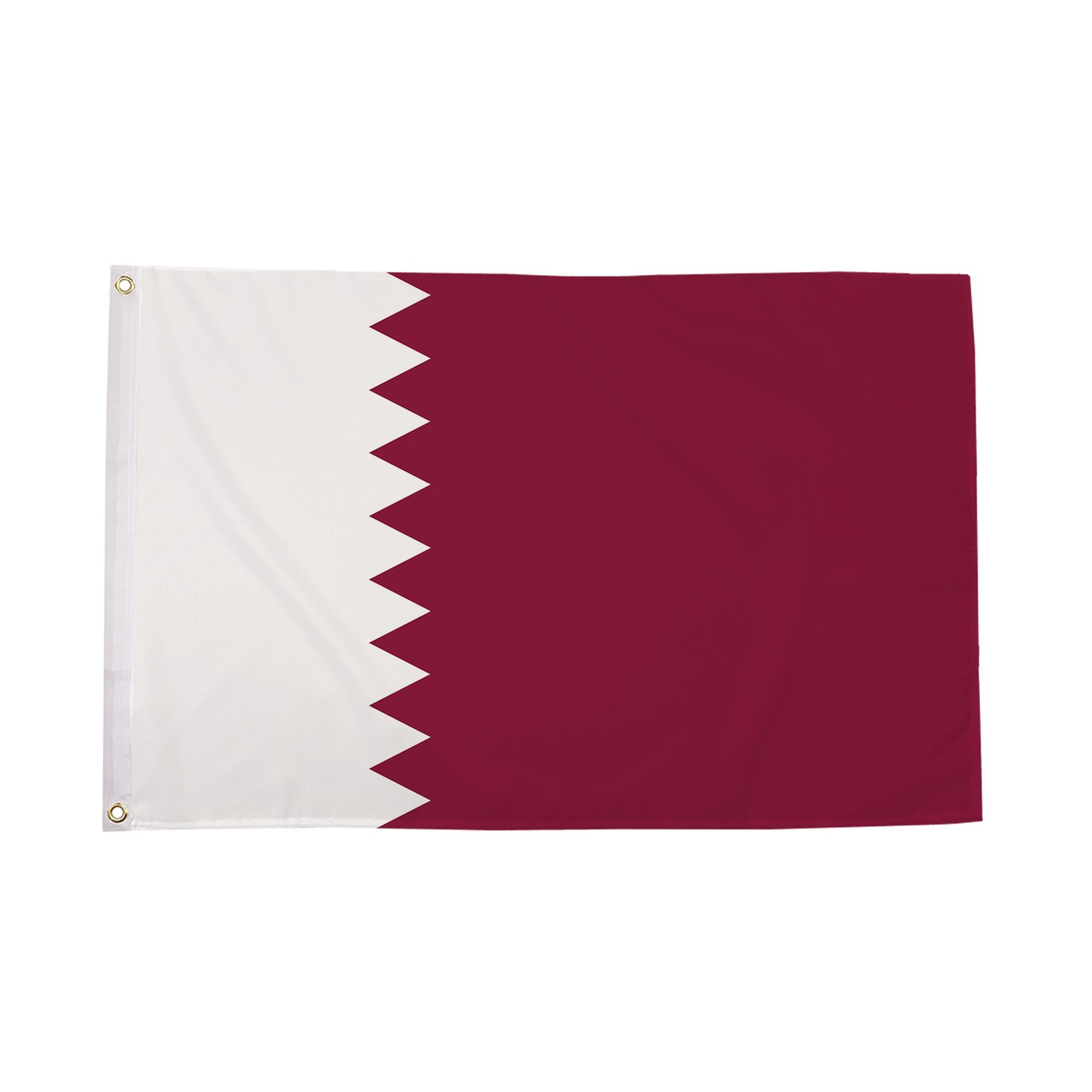 Flagtex Qatar Flag 3ft x 2ft Qatari National Flag Maroon White with Serrated Edge Nine Points Premium Polyester Brass Grommets Double Stitched 90cm x 60cm Indoor Outdoor Banner Decoration — image 1