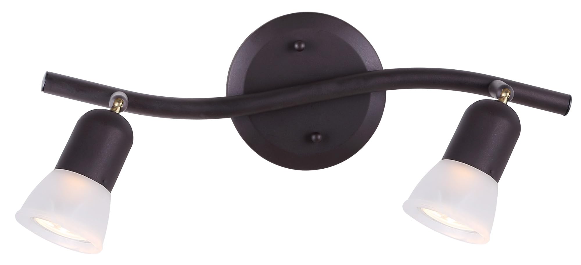 Canarm James 2-Light Track Lighting, Oil Rubbed Bronze Finish, Adjustable Alabaster Glass Shades, 15" Wide Industrial Ceiling Spotlight for Kitchen,