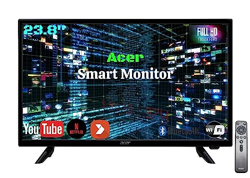 Acer DA240Y 23.8 Inch Smart Full HD VA Panel LCD Monitor with LED Backlight I Streaming TV, Netflix, YouTube I Media Playback I Wireless Mirroring I Bluetooth5.0 I HDR10 I Desktop Mode I Remote