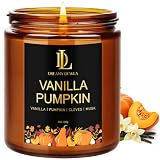 DL DREAMY DEWLA Fall Candle, Vanilla Pumpkin Scented for Home, 7oz Soy Wax