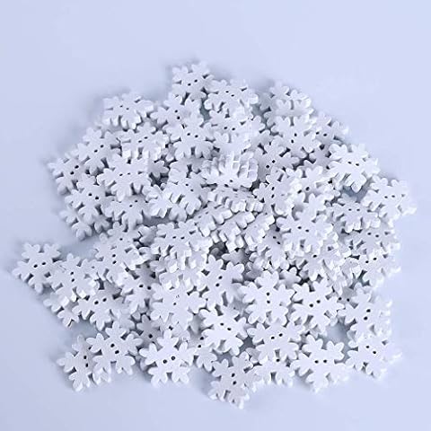 Wooden Snowflake Buttons for Christmas DIY Cover