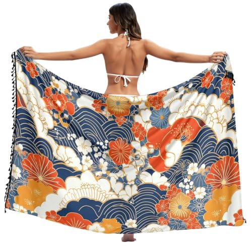 Traje de baño con diseño de nubes de alta confección y patrón antiguo floral