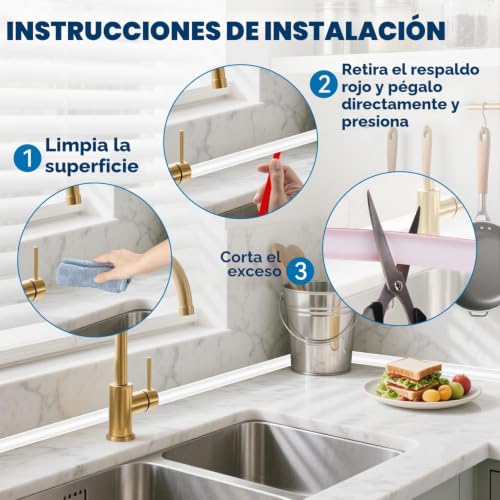 Miniatura 6 de Embellecedor Para Encimera Cocina Embellecedor Copete Encimera Cocina 15 Mm X 15 Mm Barrera De Agua Para Tapar Juntas En Cocina O Baño 5 Metros 5, Blanco, 15mm 15mm