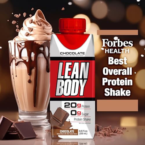Image of Lean Body Ready-to-Drink Chocolate Protein Shake, 20g Protein, Whey Blend, 0 Sugar, Gluten Free, 22 Vitamins & Minerals, (Recyclable Carton & Lid - Pack of 4)