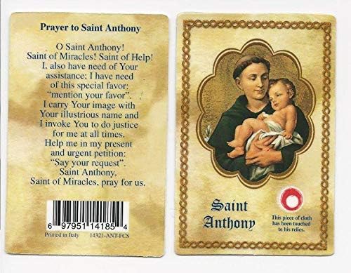 St. Anthony RELIC Prayer Card.!