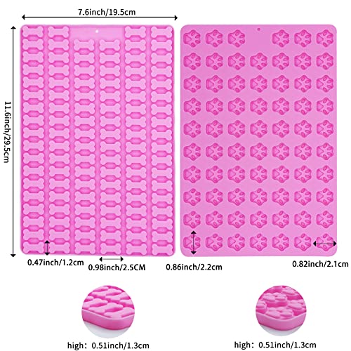 Silikon Backmatte Hundekekse Mini Hundeknochen Form +Fußabdruck Form 2 Stück, Antihaftend Backmatte Hundekekse für DIY Hundeleckerlies, Schokolade, Kekse, Eiswürfel, Süßigkeiten, BPA-Frei