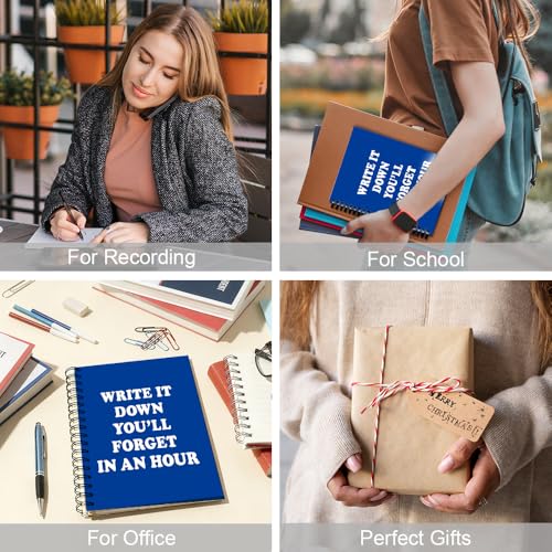 Carnet à spirale bleu foncé avec citation drôle pour bureau et étudiants