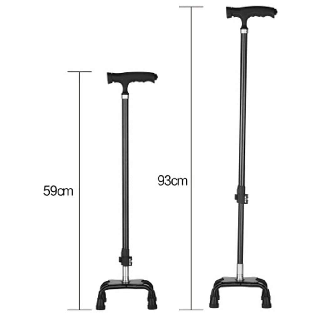 Bastón/muletas Bastones Ligeros de Fibra de Carbono con Mango de luz LED Ajustable 10 Niveles de Altura Ajustables para Hombres o Mujeres Mayores Bastón discapacitado (Negro 59~93 cm) Star of Light