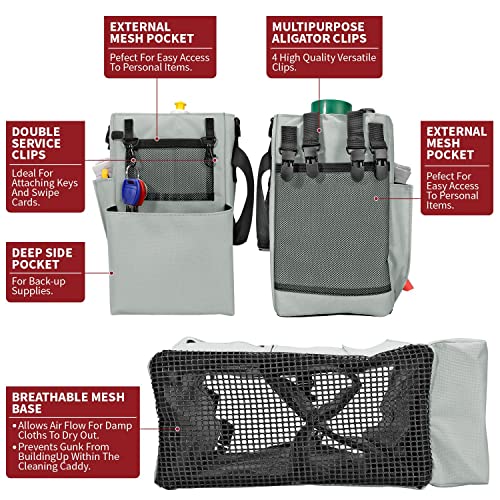 Vinsani Cleaning Caddy Multifunctional Storage Organiser Bag with Handle and Adjustable Waist and Shoulder Straps for Cleaning Supplies Home - Image 3