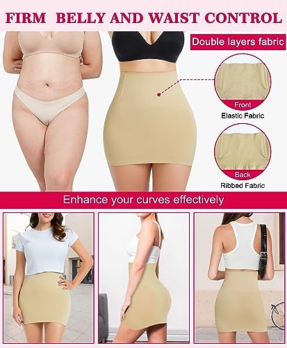 Gotoly Body Shaper For Women Under Dress High Waist Half Slip Seamless Shapewear Dress Slip Skirt Tummy Control Dress3