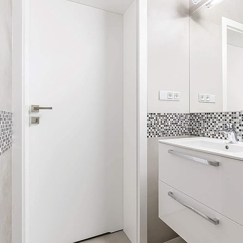 Miniatura 4 de RoyalWallSkins Papel pintado de color sólido mate sin textura papel autoadhesivo para gabinetes muebles de cocina (blanco SFSH001)